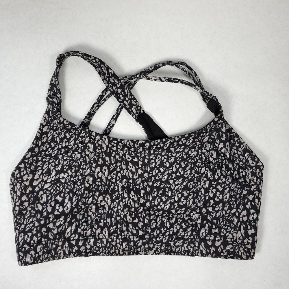 Onzie Leopard Print Strappy Ariel Sports Bra